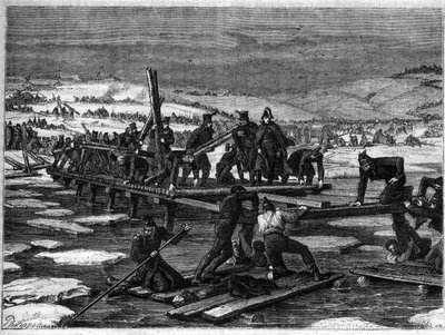 Battle of Berezina, 26th-29th November 1812, a catastrophic defeat for Napoleon during his retreat from Russia by French School