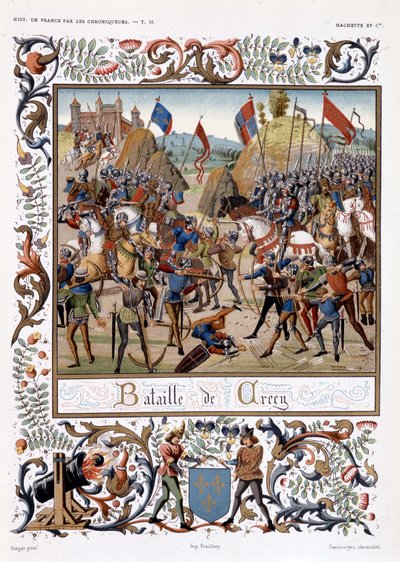 Battle of Crécy during the 100 Years War by French School