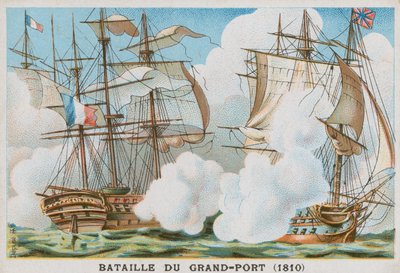 Battle of Grand Port, 1810 by French School