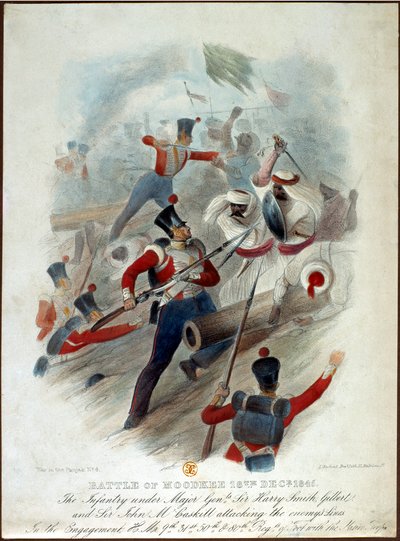 Battle of Moodkee, No. 4 from War in the Punjab, engraved by W. Kohler after LEnfant Bros., published by William Spooner by French School