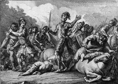 Battle of Tolbiac, 496: Clovis I (466-511), King of the Franks, asking for God