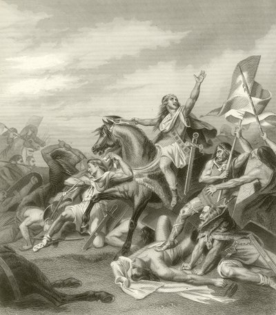 Battle of Tolbiacum, 496 by French School