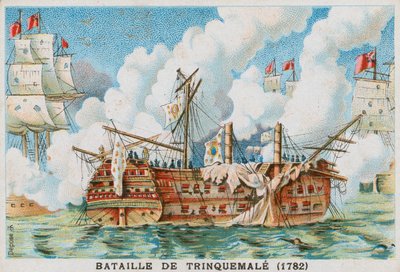 Battle of Trincomalee, 1782 by French School