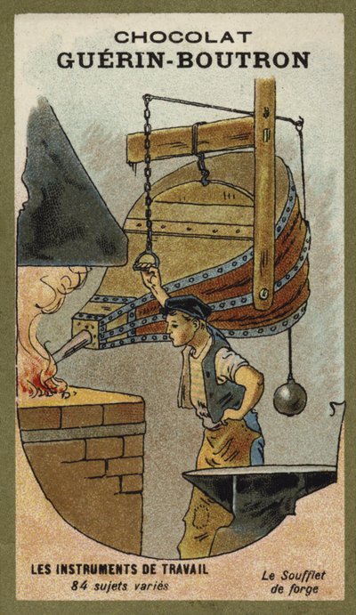 Bellows in a Forge by French School