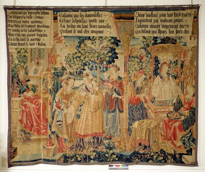 Benigne de Cirey and Susanna Bathing, left hand panel from the Story of Susanna by French School