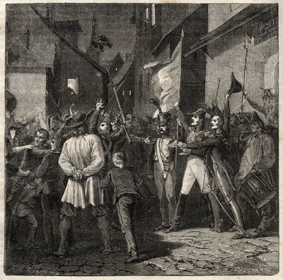 Bertons Conspiracy 1822 - General Jean Baptiste Breton established a provisional government at Thouars in 1822 by French School