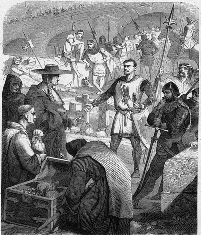 Bertrand du Guesclin refusing to receive money from the inhabitants of Avignon by French School