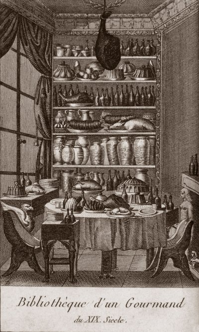 Library of a gourmet of the 19th century by French School