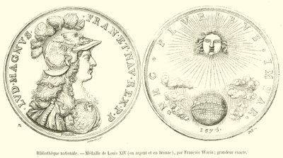 National Library, Medal of Louis XIV, in Silver and Bronze (engraving) by French School