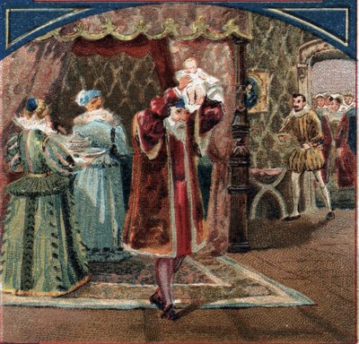 Birth of King Henry IV on 13/12/1553 at the Chateau de Pau. Jeanne III, known as Jeanne d