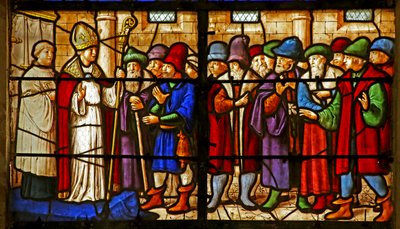 Bishop Mamert of Vienne with a Group of People by French School