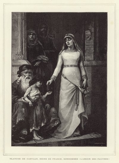 Blanche of Castille, Queen Consort of Louis VIII of France and Mother of Louis IX by French School
