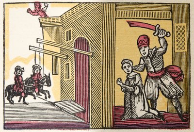 Blue Beard from Histories or Tales of Past Times Told by Mother Goose, With Morals, by M. Perrault, pub. 1925 (hand coloured woodblock print) by French School