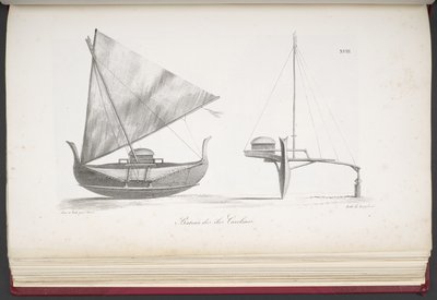 Boat from the Caroline Islands, from Voyage pittoresque autour du monde, avec des portraits de sauvages d