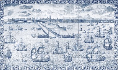 Bombardment of Dunkirk on 11th August 1695 by French School