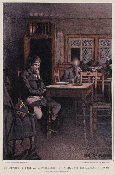 Bonaparte in 1792 as a frequenter of a six-sous restaurant in Paris by French School