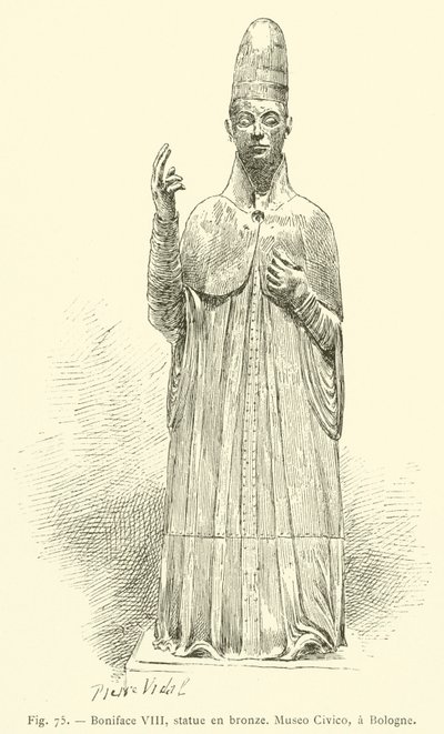 Boniface VIII, Bronze Statue, Civic Museum, Bologna by French School