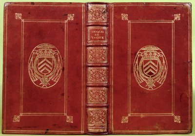 Book cover of the Annals of Tacitus with the coat of arms of Armand-Jean du Plessis, Cardinal Richelieu by French School