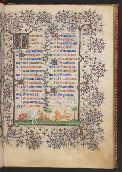 Book of Hours, Add MS 32454 f.5r, France by French School