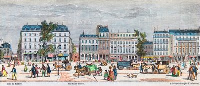 Boulevard Poissonniere south side - Rue du Sentier - Rue Saint Fiacre - Engraving in “Tableau-de-Paris” by Edmond Texier 1852 by French School