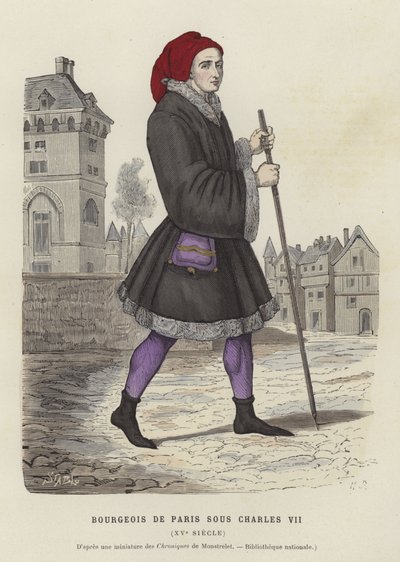 Bourgeois Parisian man of the reign of Charles VII, 15th Century by French School