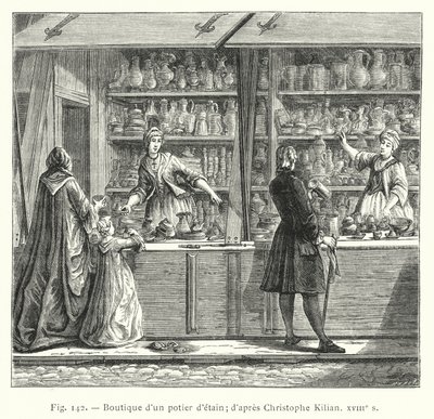 Shop of a Tin Potter; After Christophe Kilian, 18th Century by French School