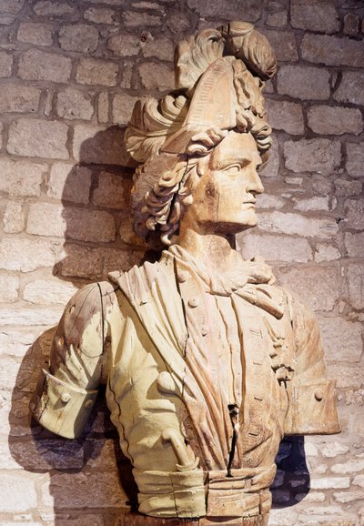 Bow figure: bust of French privateer. 17th century Saint Malo, city museum by French School