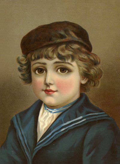 Boy, with large brown eyes, in sailor suit by French School