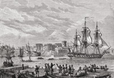 Brest in 1791, engraved by Le Breton, from 