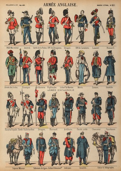 British and Spanish Military Uniforms by French School