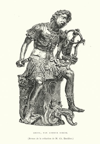 Bronze figure of the Ancient Greek poet Arion, by the Italian Renaissance sculptor Andrea Riccio, late 15th or early 16th Century by French School