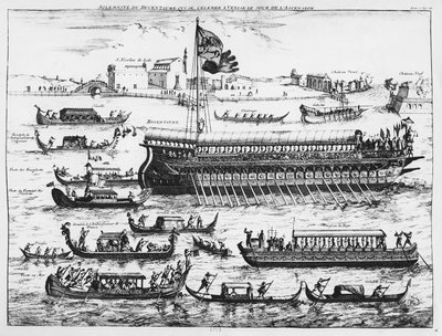 Bucentaur in Venice on the Day of Ascension (engraving) by French School