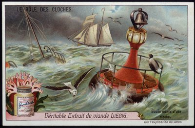 Buoy with bell to warn boats - Liebig chromo by French School