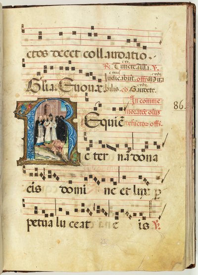 Burial scene, Gradual, f.86 by French School