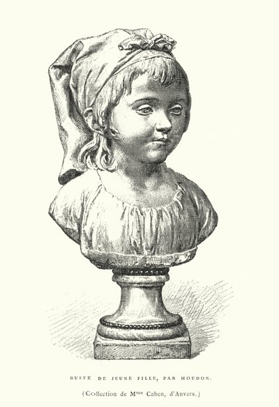 Bust of a young girl, by French sculptor Jean-Antoine Houdon, late 18th or early 19th Century by French School