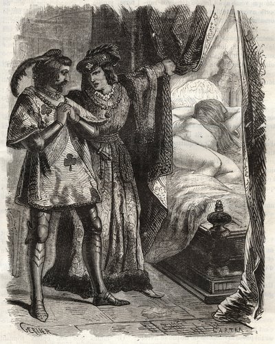 By Lifting a Door, He Showed the Husband His Own Wife Lying Naked. Louis I of Valois Duke of Orleans (1372-1407), Made Raoul d