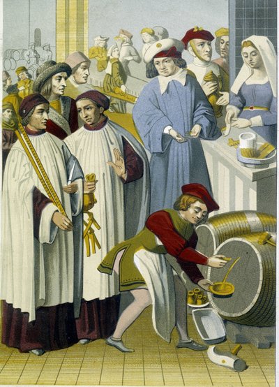 Cabaret interior in the Middle Ages, Arts Deco by French School