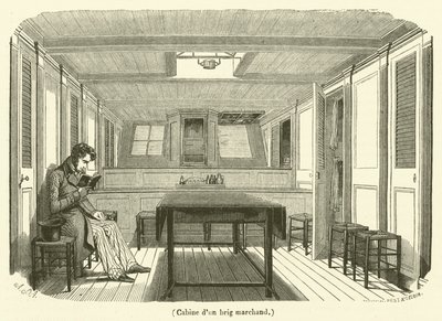 Cabin of a Merchant Brig by French School