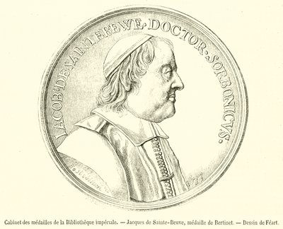 Medal Cabinet of the Imperial Library, Jacques de Sainte-Beuve, medal by Bertinet (engraving) by French School