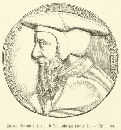 Medal Cabinet of the National Library, Tiraqueau (engraving) by French School