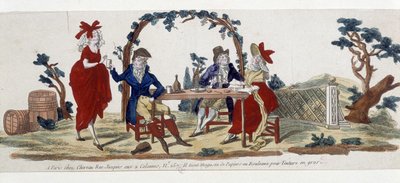 Café in Paris: chez Chereau, rue Jacques - engraving by French School