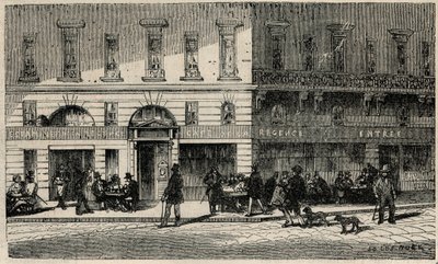Cafe de la Regence de la Place du Palais-Royal in Paris in the 19th Century - Engraving in 