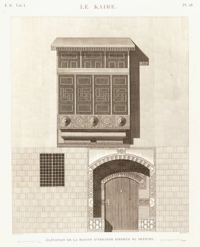Cairo: elevation of the house of Ibrahim Kikheyd el Sennary by French School