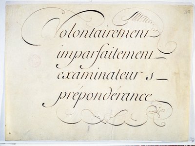 Calligraphy: manuscript piece around 1670 by Andre Francois Roland by French School