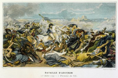 Campaign (Expedition) of Egypt (1798-1801): Joachim Murat (1767-1815) during the Battle of Aboukir on 25 July 1799 during which Bonaparte rejected the Turks to the sea by French School