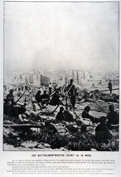Cannons on the Buttes-Montmartre on the Eve of the 18th March, 1871 by French School