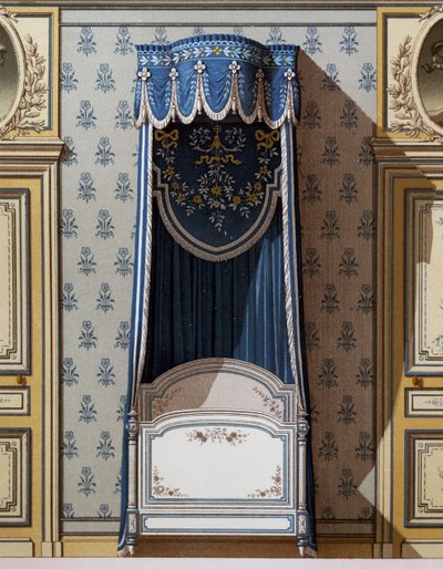 Canopy Bed, Decorative Design for Bedroom Walls by French School