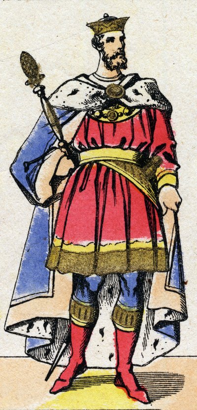 Capetian Dynasty: Portrait of Philip I of France (1052-1108), King of the Franks from 1060 to 1108. Epinal imaging from the end of the 19th century. Private collection. by French School