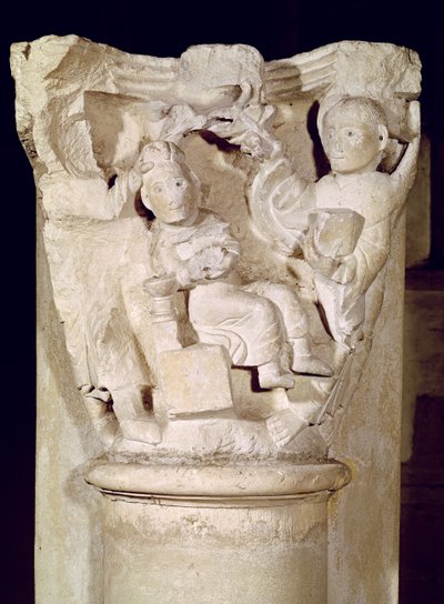Capital with a relief depicting the Sacrifice of Abraham by French School