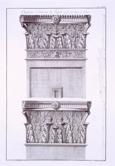 Capitals from the Temple near the Roman Baths, Nimes by French School